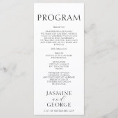 Programme Élégant Script noir & blanc Mariage chic (Devant)