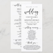 Programme Élégant script noir, notre cérémonie Mariage (Devant / Derrière)