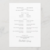 Programme Elegant Script Photo Mariage Calendrier Timeline (Dos)