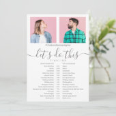 Programme Elegant Script Photo Mariage Calendrier Timeline (Debout devant)