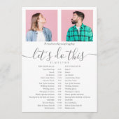 Programme Elegant Script Photo Mariage Calendrier Timeline (Devant)