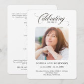 Programme Élégant Script Photo Mémorial Commande de service (Devant / Derrière)