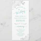 Programme Elégant Silver Lace Aqua Turquoise sur Mariage bla (Devant)