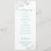 Programme Elégant Silver Lace Aqua Turquoise sur Mariage bla (Dos)