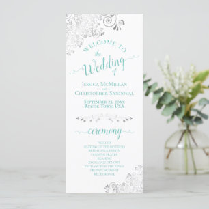 Programme Elégant Silver Lace Aqua Turquoise sur Mariage bla