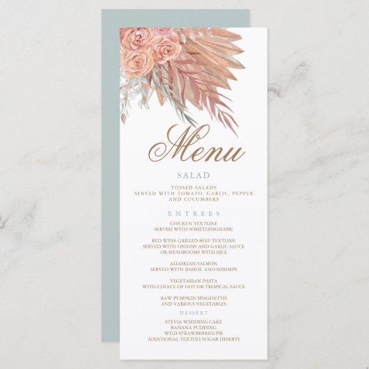 Programme Elégant stylish bohème terre cuite pampas herbe (Devant / Derrière)