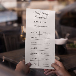 Programme Elégant thème Mariage noir et blanc