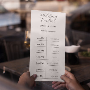 Programme Elégant thème Mariage noir et blanc