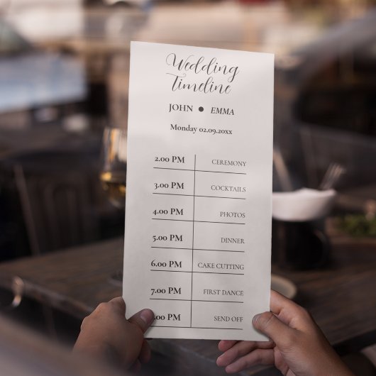 Programme Elégant thème Mariage noir et blanc