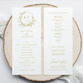 Programme Elegant Vintage Crest Gold Classic Wedding