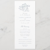 Programme Élégant Vintage Dusty Blue Script Wedding Programm (Devant)