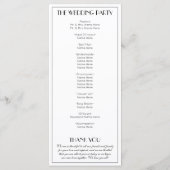 Programme Élégant Vintage Roaring 20s Mariage photo (Dos)