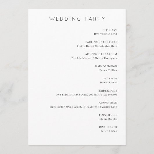 Programme Elegant Wedding Ceremony Program (Dos)
