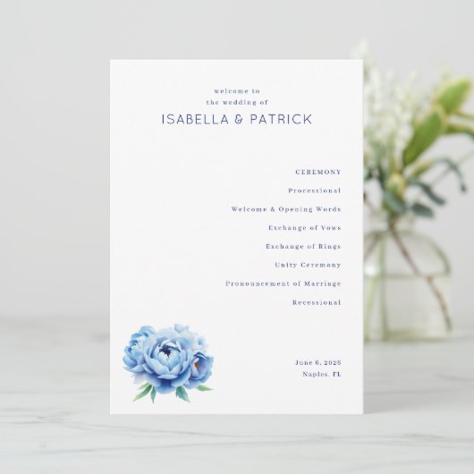 Programme Elegant Wedding Ceremony Program (Debout devant)