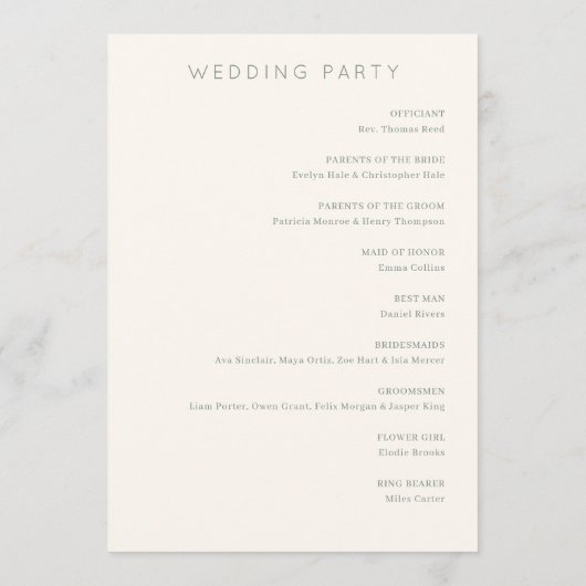 Programme Elegant Wedding Ceremony Program (Dos)