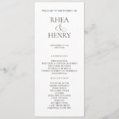 Programme Elegant Wedding Ceremony & Reception Program  (Devant)