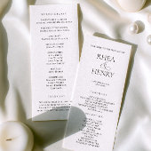 Programme Elegant Wedding Ceremony & Reception Program 