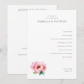 Programme Elegant White Peony Wedding Ceremony (Devant / Derrière)