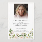 Programme Elegant White Roses Celebrating Life Of - Funeral (Devant)