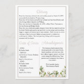 Programme Elegant White Roses Taupe Funeral Folded (Dos)
