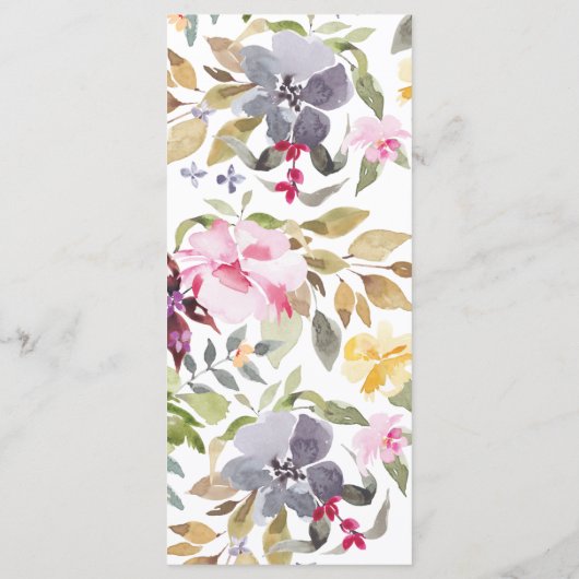 Programme Elégante aquarelle Beau Mariage (Dos)