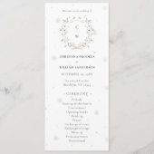 Programme Elégante aquarelle Fleur sauvage d'hiver Mariage (Devant)