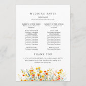 Programme Elégante Aquarelle Fleurs sauvages Cérémonie Maria (Dos)