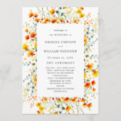 Programme Elégante Aquarelle Fleurs sauvages Cérémonie Maria (Devant)