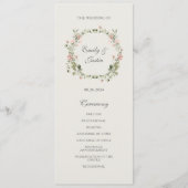 Programme Elégante aquarelle Jardin rose rose Mariage (Devant)