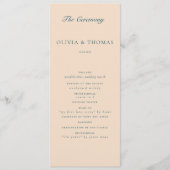 Programme Elégante aquarelle Plage Blue Wave Classic Mariage (Devant)