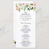 Programme Elégante aquarelle rose pâle Mariage floral (Devant / Derrière)