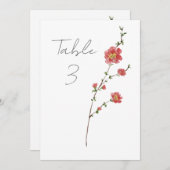 Programme Elégante aquarelle Roses sauvages Numéro de tablea (Devant / Derrière)