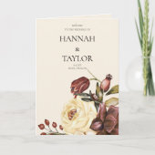 Programme Élégante Automne Automne Floral Mariage Cérémonie (Devant)