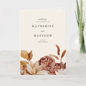 Programme Élégante Automne Floral Tones de la Terre Cérémoni (Devant)