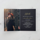 Programme Elégante Black And Gold Photo Party Anniversaire (Intérieur)