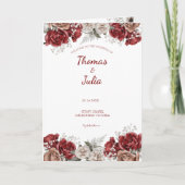 Programme Élégante Bourgogne & Fleurs argentées pliées (Devant)