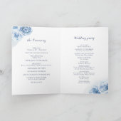 Programme Elégante calligraphie bleu aquarelle mariage flora (Intérieur)