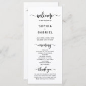 Programme Élégante Calligraphie Chic Script Cérémonie Mariag (Devant / Derrière)