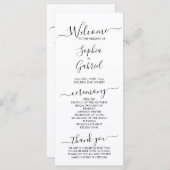 Programme Élégante Calligraphie Chic Script Cérémonie Mariag (Devant / Derrière)