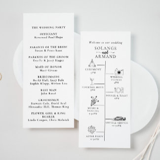 Programme Élégante calligraphie classique Mariage de chronol