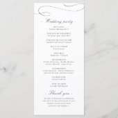 Programme Elégante calligraphie classique mariage vintage (Dos)