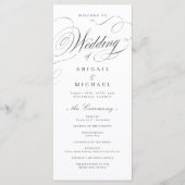 Programme Elégante calligraphie classique mariage vintage (Devant)