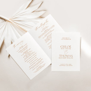 Programme Élégante calligraphie moderne Dossier Mariage blan