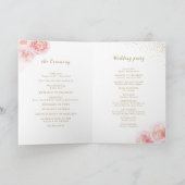 Programme Élégante calligraphie or & mariage floral roux (Intérieur)