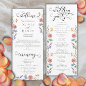 Programme Élégante calligraphie Printemps Floral Wedding Pro