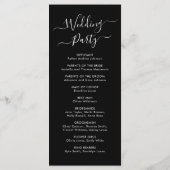 Programme Élégante Calligraphie Script Black Mariage Cérémon (Dos)