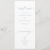 Programme Elégante cérémonie de Mariage Dusty Blue (Devant)