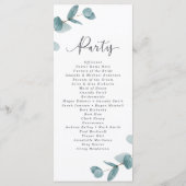 Programme Élégante cérémonie de Mariage Eucalyptus Script (Dos)