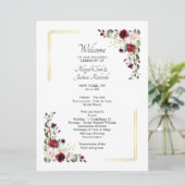Programme Élégante cérémonie de Mariage Floral Gold Foil en  (Debout devant)