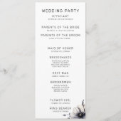 Programme Élégante cérémonie de Mariage moderne noir blanc (Dos)